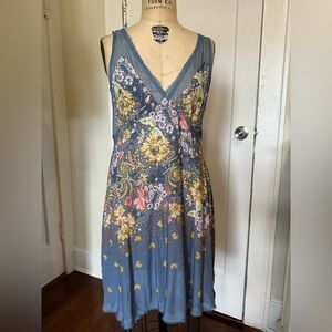 Free People Dress, size L Large, floral periwinkle color